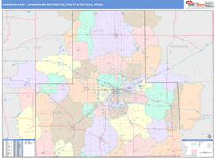 Lansing-East Lansing Metro Area Digital Map Color Cast Style